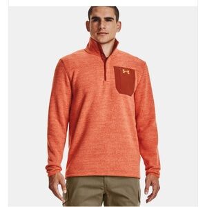 Under Armour Rust Orange Quarter Button Pullover